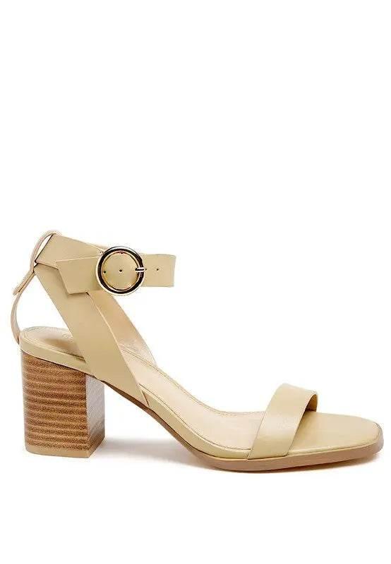 RAG&CO DOLPH STACK BLOCK HEELED SANDAL - Rosa Apparel