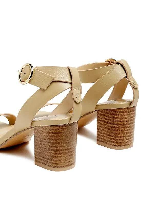 RAG&CO DOLPH STACK BLOCK HEELED SANDAL - Rosa Apparel