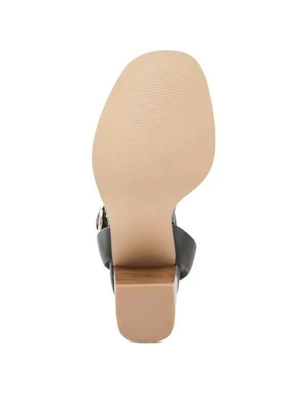 RAG&CO DOLPH STACK BLOCK HEELED SANDAL - Rosa Apparel