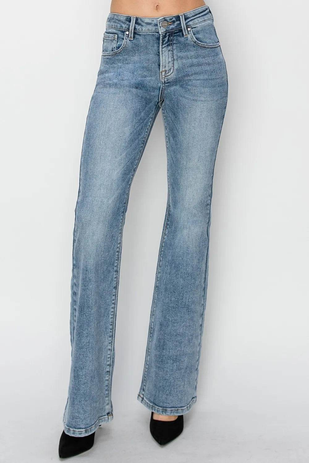 RISEN Full Size Mid Rise Bootcut Jeans - Rosa Apparel