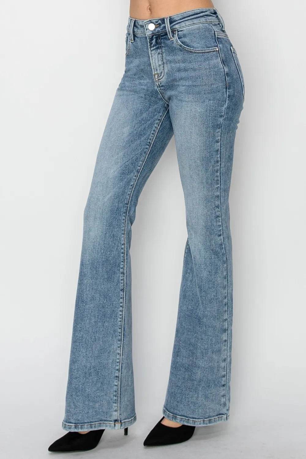 RISEN Full Size Mid Rise Bootcut Jeans - Rosa Apparel