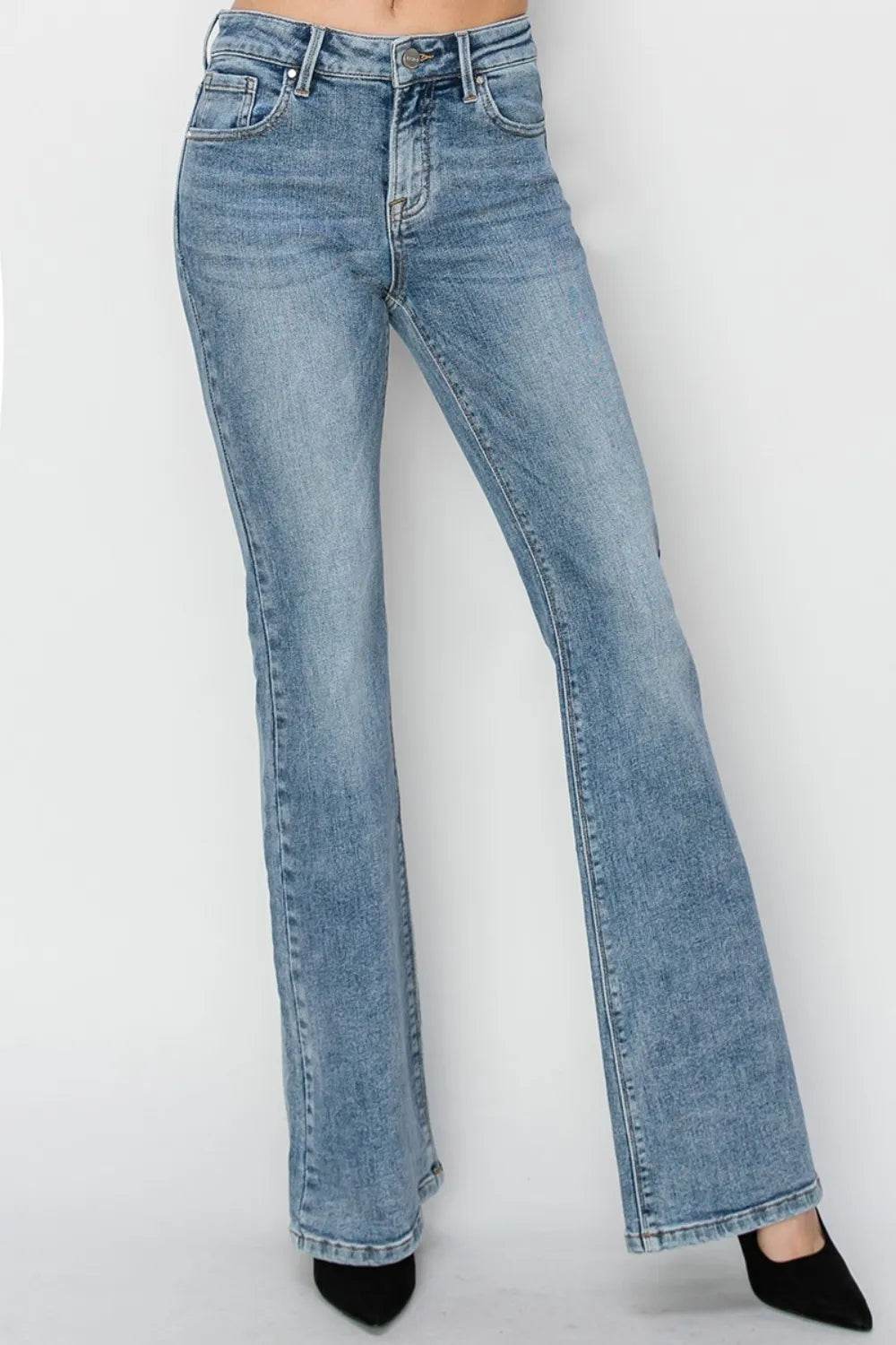 RISEN Full Size Mid Rise Bootcut Jeans - Rosa Apparel