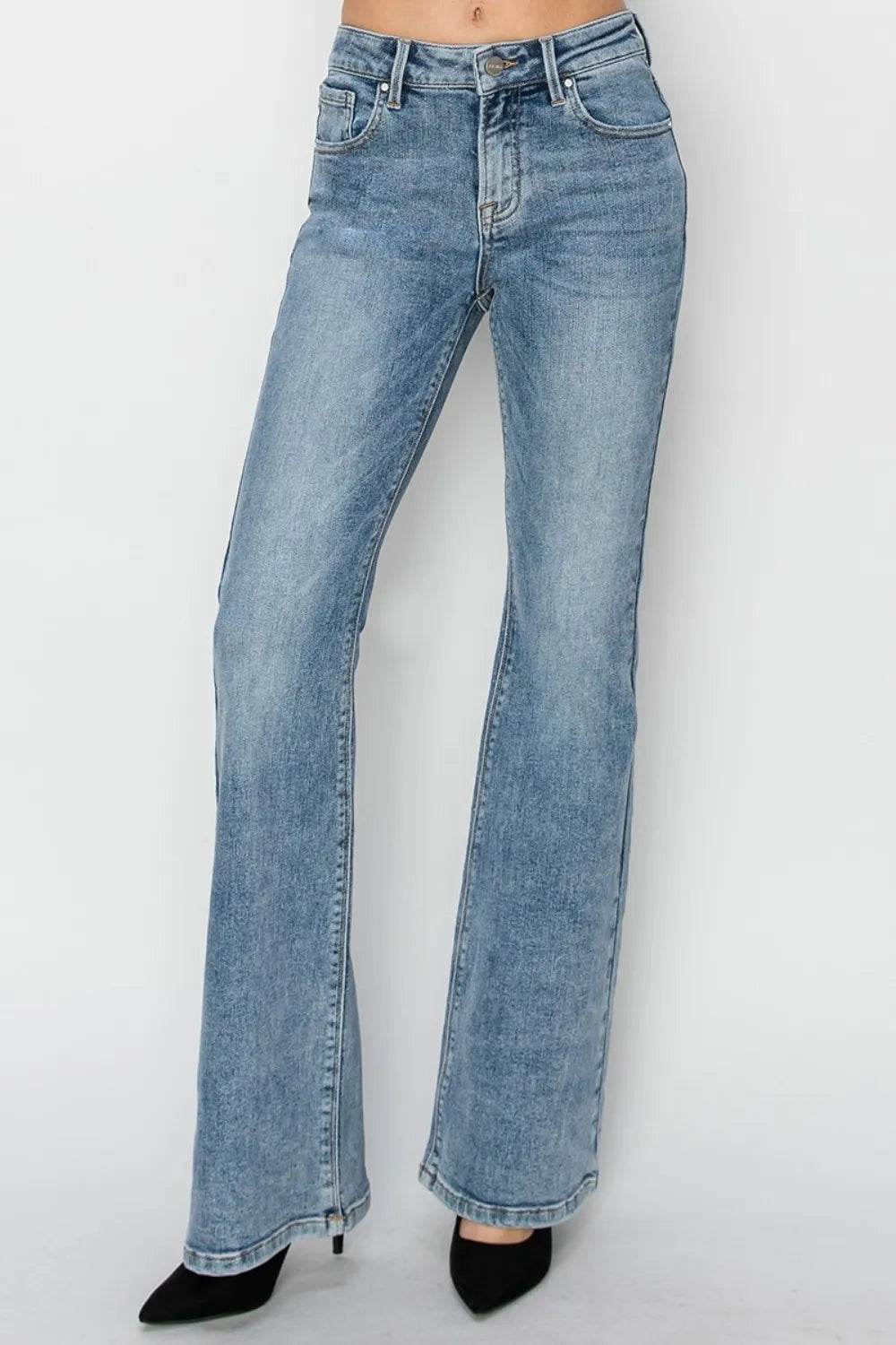 RISEN Full Size Mid Rise Bootcut Jeans - Rosa Apparel