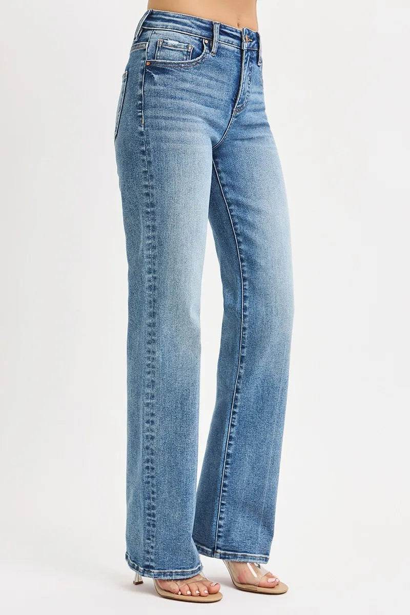 RISEN Full Size Tummy Control High-Rise Straight Jeans – Plus Size - Rosa Apparel