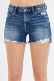 RISEN Low Rise Pikaboo Lining Denim Shorts - Rosa Apparel