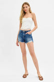 RISEN Low Rise Pikaboo Lining Denim Shorts - Rosa Apparel