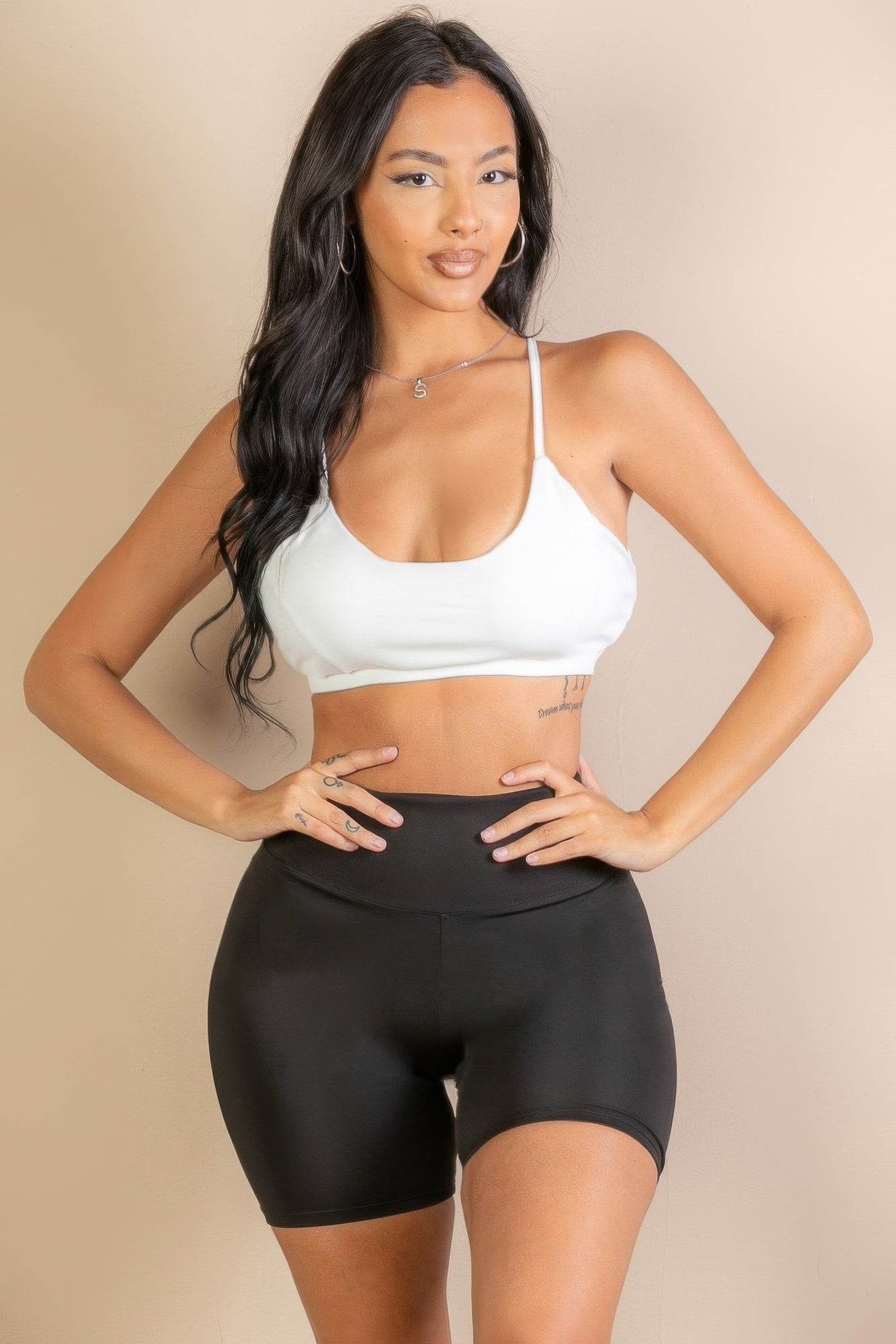Racerback Cutout Sports Bra – Solid Activewear - Rosa Apparel