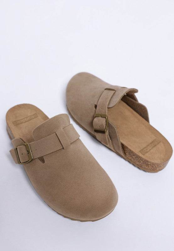 Ratiha Buckle Accent Slip-On Footbed Mules – Women’s Casual Mules by Rosa Apparel - Rosa Apparel