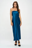 Made in USA Silky Satin Tube Draped Dress - Rosa Apparel
