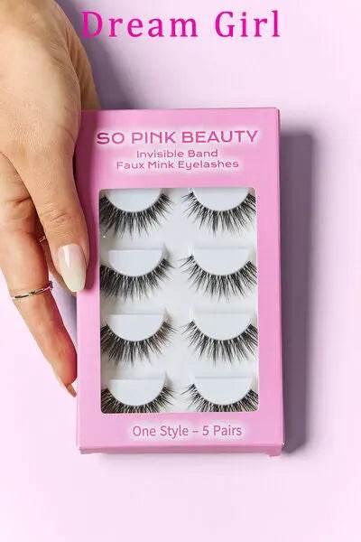 SO PINK BEAUTY Faux Mink Eyelashes 5 Pairs - Rosa Apparel