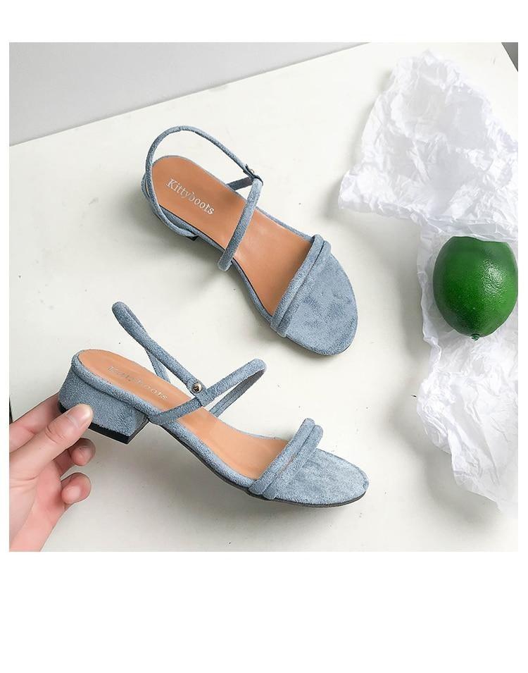 STEVVEX Women’s Blue Open Toe Ankle Strap Sandals ST85SH1245CSD