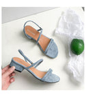 STEVVEX Women’s Blue Open Toe Ankle Strap Sandals ST85SH1245CSD
