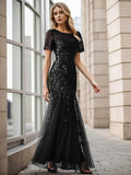 Sequin Shiny Fishtail Tulle Dresses - Rosa Apparel