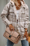 Shewin Plaid Removable Hood Buttoned Shacket - Rosa Apparel