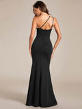 Shining One-Shoulder Spaghetti Strap Dresses - Rosa Apparel