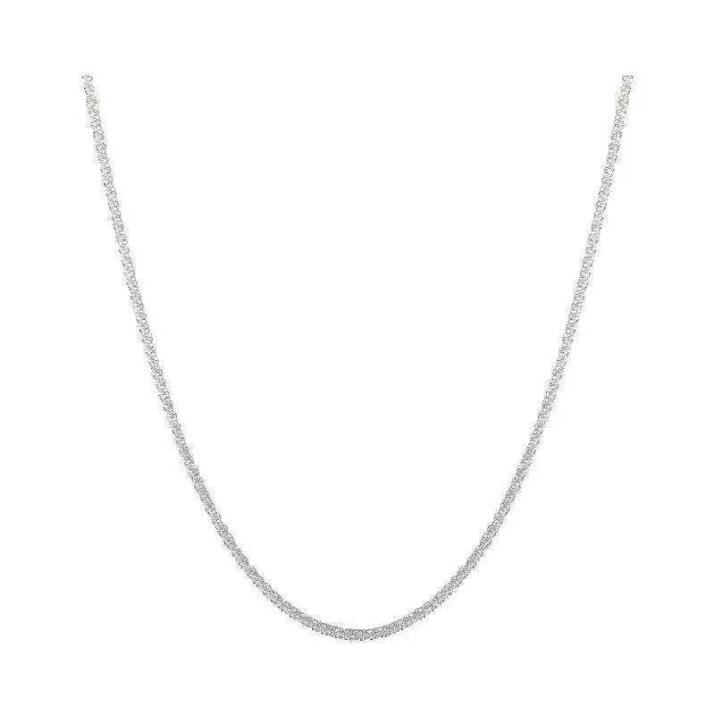 Silver Sparkling Clavicle Chain Necklace - Rosa Apparel