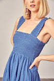 Smocked Ruffle Detail Dress - Rosa Apparel