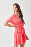 Smocked Waist with Tassel Strap Dress - Rosa Apparel