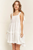 Square neck ruffle dress - Rosa Apparel