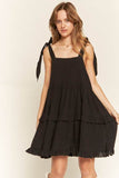 Square neck ruffle dress - Rosa Apparel