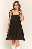 Square neck ruffle dress - Rosa Apparel