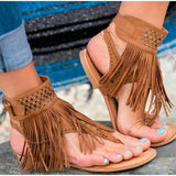 Stevvex Women's Fringe Clip Toe Platform Sandals ST85SH8885WLY