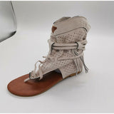 Stevvex Women's Fringe Clip Toe Platform Sandals ST85SH8885WLY