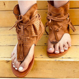 Stevvex Women's Fringe Clip Toe Platform Sandals ST85SH8885WLY