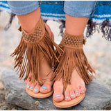 Stevvex Women's Fringe Clip Toe Platform Sandals ST85SH8885WLY