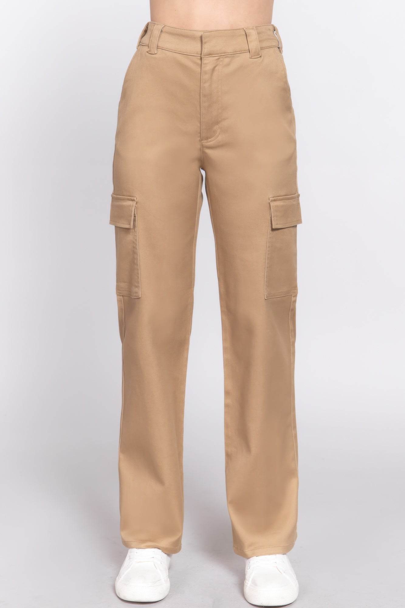 Straight Fit Long Pocketed Khaki Pants - Rosa Apparel
