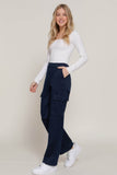 Straight Fit Long Pocketed Navy Pants - Rosa Apparel