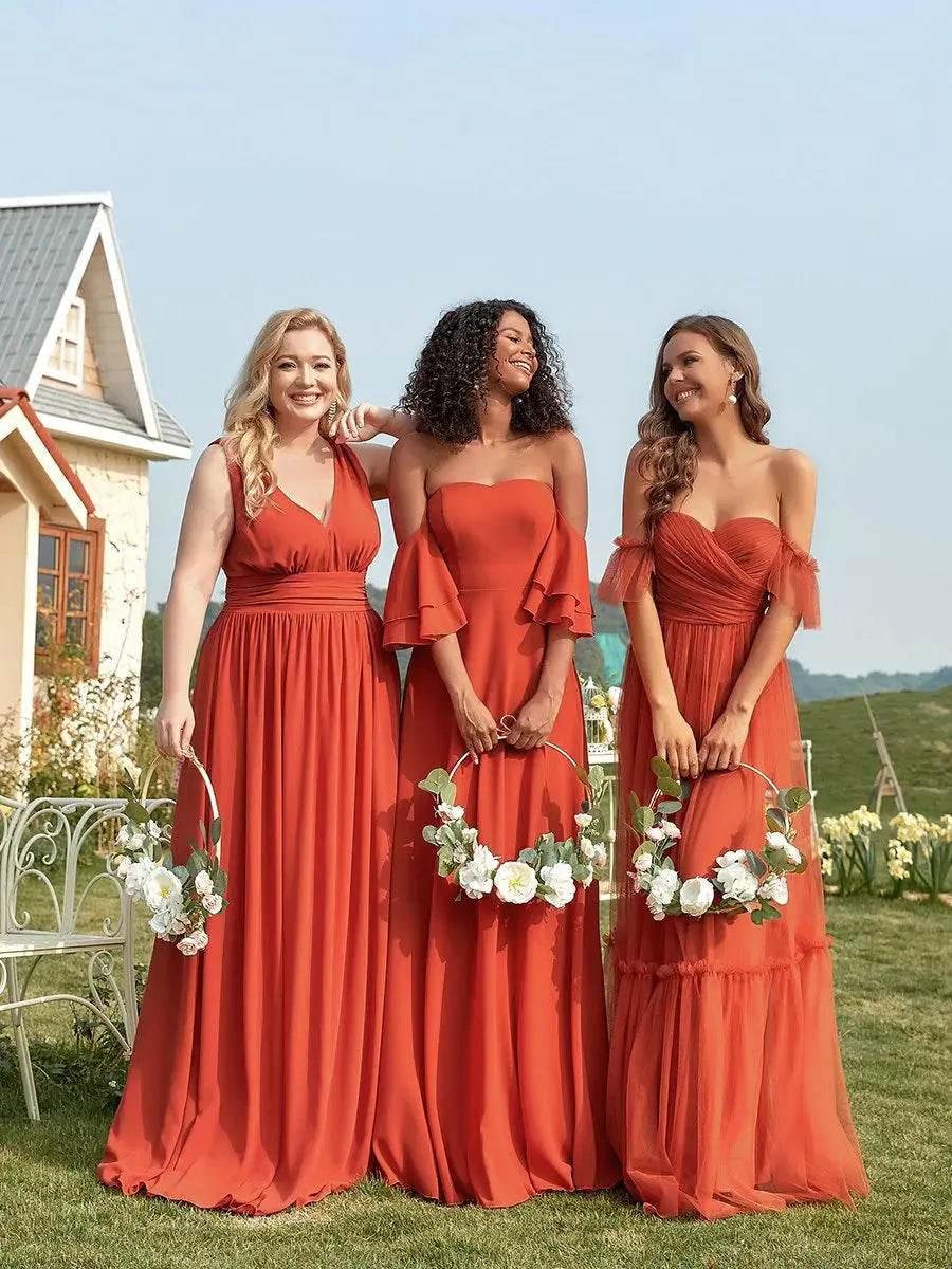 Ever Pretty Strapless A line Ruffles Sleeves Dresses - Rosa Apparel