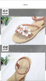 Summer Shoes Woman Sandals Elastic Ankle Strap Flat Sandals Flowers Beach Ankle Strap Sandals Slip On Flat Sandal Elastic Comfort Summer Shoes Comfortable Quick-Drying Casual Sandal