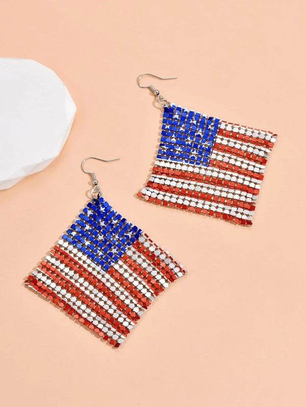 The American Flag Stars and Stripes 4th of July Drop earrings - Rosa Apparel