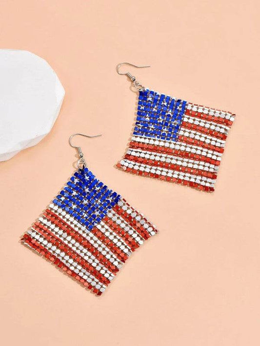 The American Flag Stars and Stripes 4th of July Drop earrings - Rosa Apparel