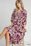 Umgee Floral Print Tiered Midi Dress - Rosa Apparel