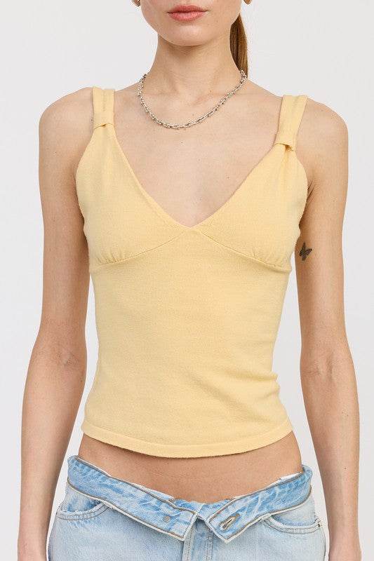 V NECK CAMI TOP - Rosa Apparel