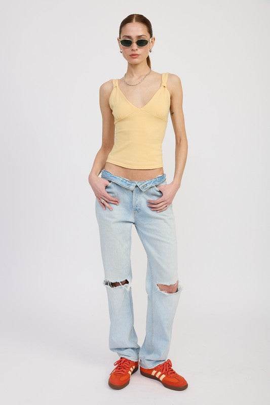 V NECK CAMI TOP - Rosa Apparel