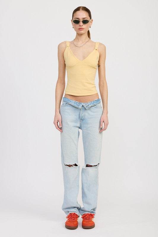 V NECK CAMI TOP - Rosa Apparel