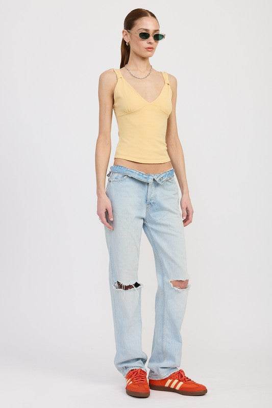 V NECK CAMI TOP - Rosa Apparel