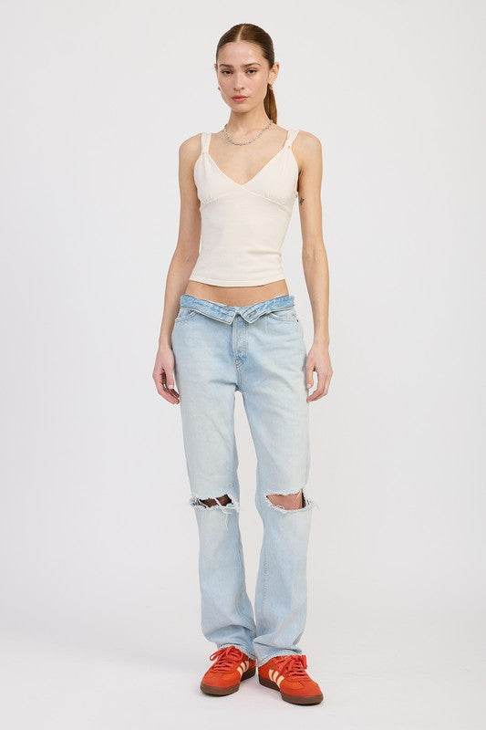 V NECK CAMI TOP - Rosa Apparel