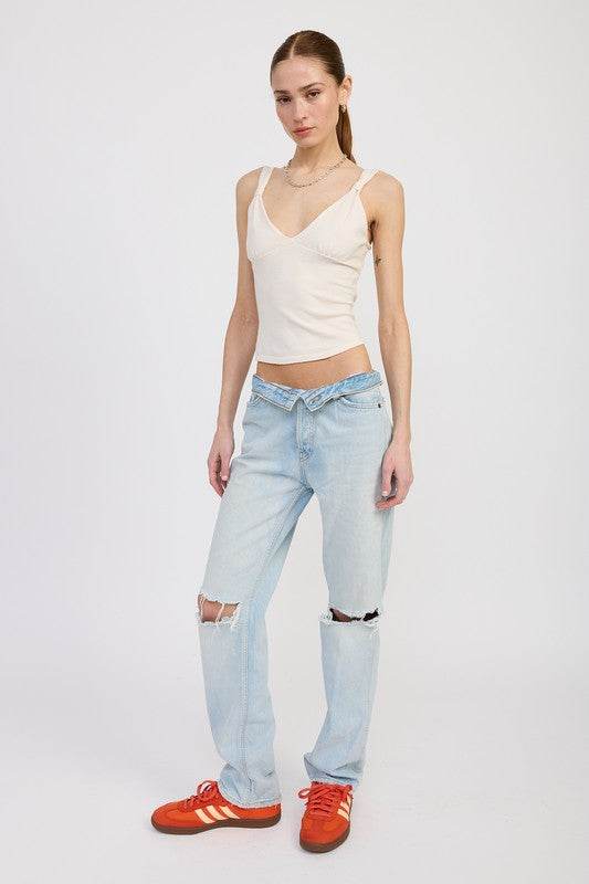 V NECK CAMI TOP - Rosa Apparel