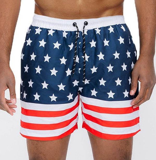 WEIV American Flag Men Swim Shorts - Rosa Apparel