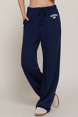 Waistband Print Detail Sweatpants - Navy - Rosa Apparel