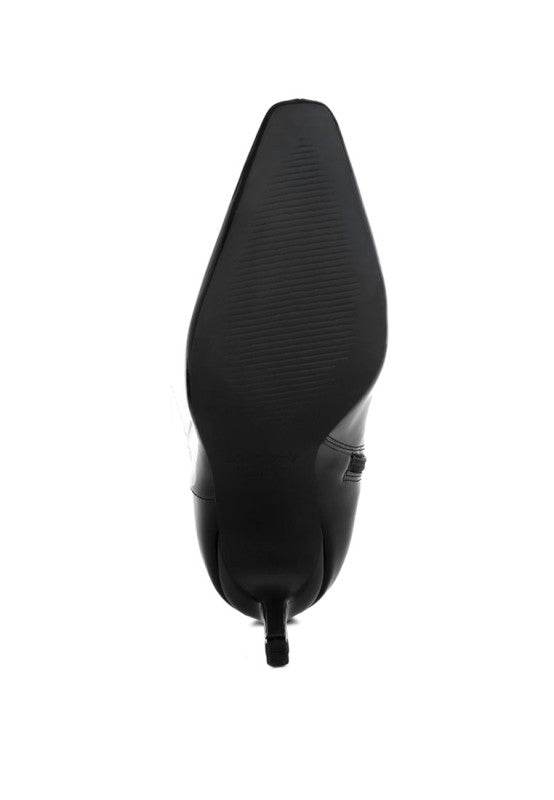 Warley Patent Faux Leather Calf Boots – Women’s Stiletto Heel Boots by Rosa Apparel - Rosa Apparel