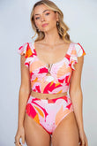 White Birch Full Size Floral Two Piece Swim Set - Rosa Apparel