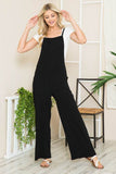 Wide Leg Premium Cotton Rib Overalls - Rosa Apparel
