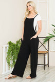 Wide Leg Premium Cotton Rib Overalls - Rosa Apparel
