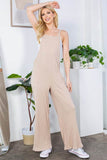 Wide Leg Premium Cotton Rib Overalls - Rosa Apparel