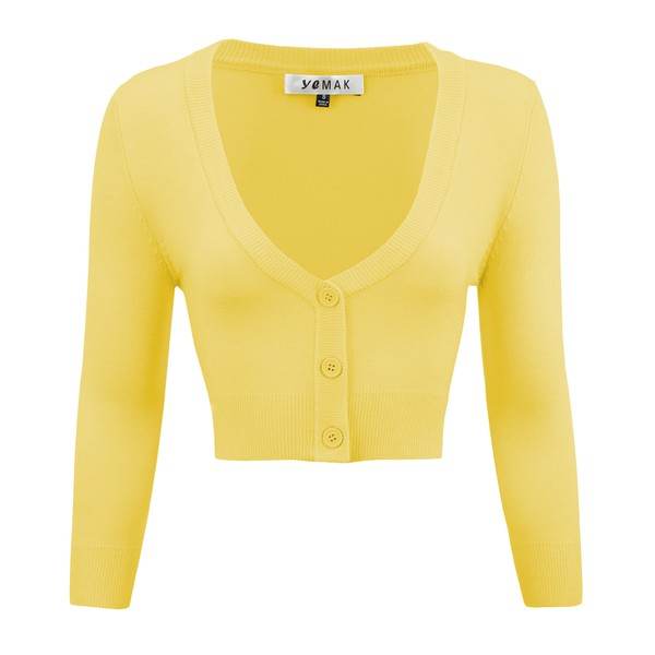 Women's Cropped Bolero 3/4 Sleeve Cardigan - Rosa Apparel